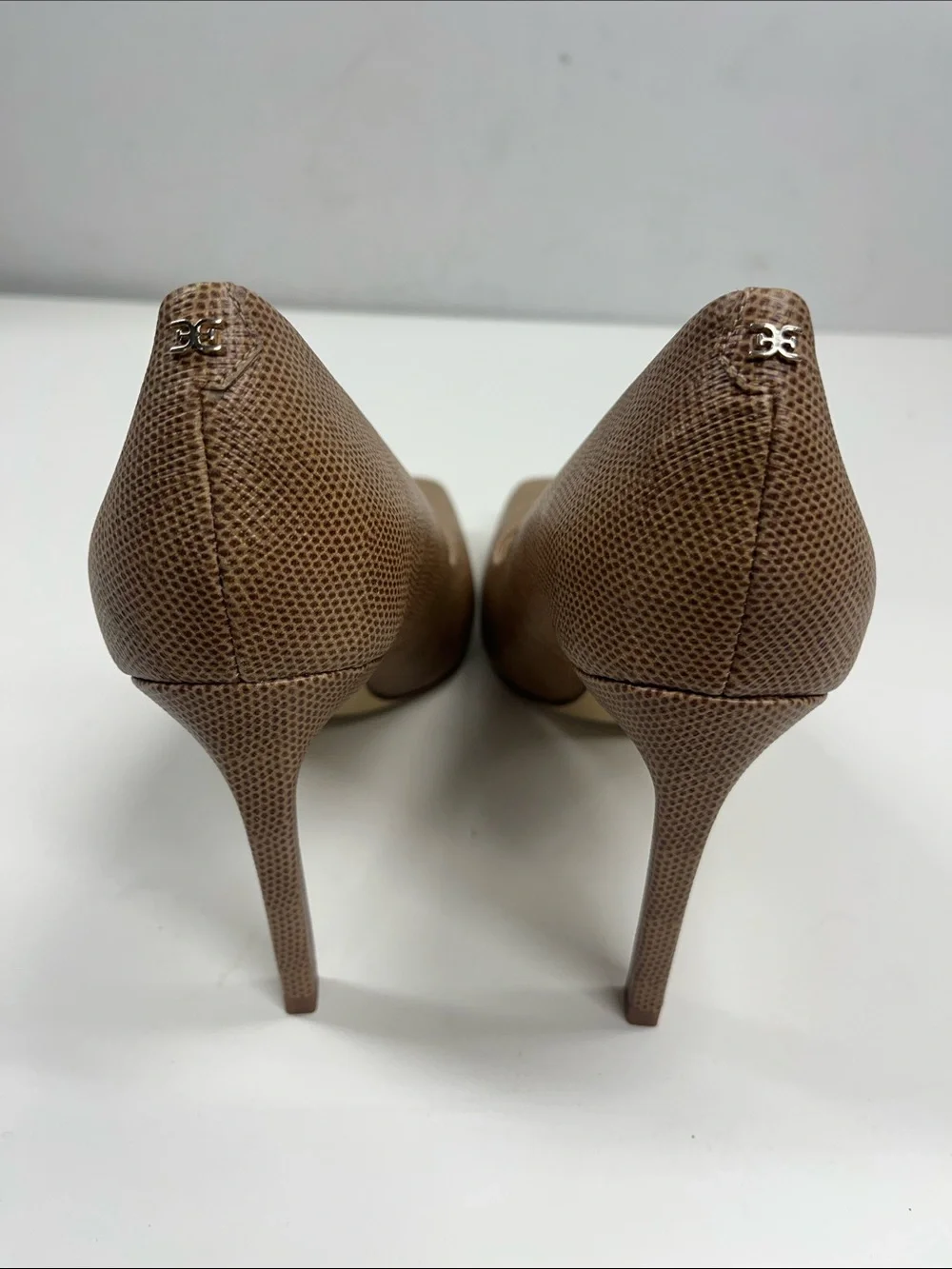 New Sam Edelman Beth Square Toe Pumps High Heels in Tan/Brown Size 8